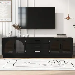 VIBE HAUS Modern Minimalist TV Stand (68.9'), Entertainment Center Media Console Cabinet for 75-Inch TVs, Living Room Furniture with Adjustable Shelves