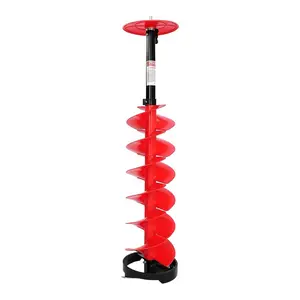 VEVOR Ice Auger Drill Bit, 8in Diameter 39in Length, Cordless Nylon Ice Fishing Augers With Extra 13.4in Extension Rod, Drill Adapter, Top Plate and Blade Guard