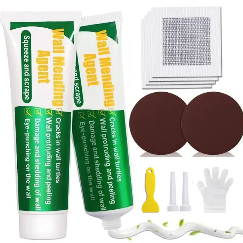 Drywall Repair Kit, 2 Pcs Spackle Wall Repair Patch Kit with Scraper, Wall Mending Agent Large Hole Drywall Patch, Easy to Fill Holes in Home Walland Quick Repair Crack, Plaster Wall Repair