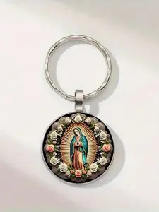 Retro Style Virgin Mary Keychain, Cute Alloy Accessory for Bags, Backpacks and Car Keys, Fashion Accessories for Women