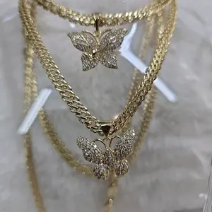 # 0213 Gold Butterfly Necklace with Rhinestone Accents for Women Fashion Jewelry