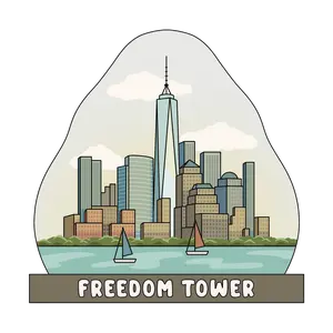 Freedom Tower 3D Wooden Souvenir Magnet - Custom New York City Design Eco-Friendly Wood Durable Lightweight Perfect Gift for NYC Lovers