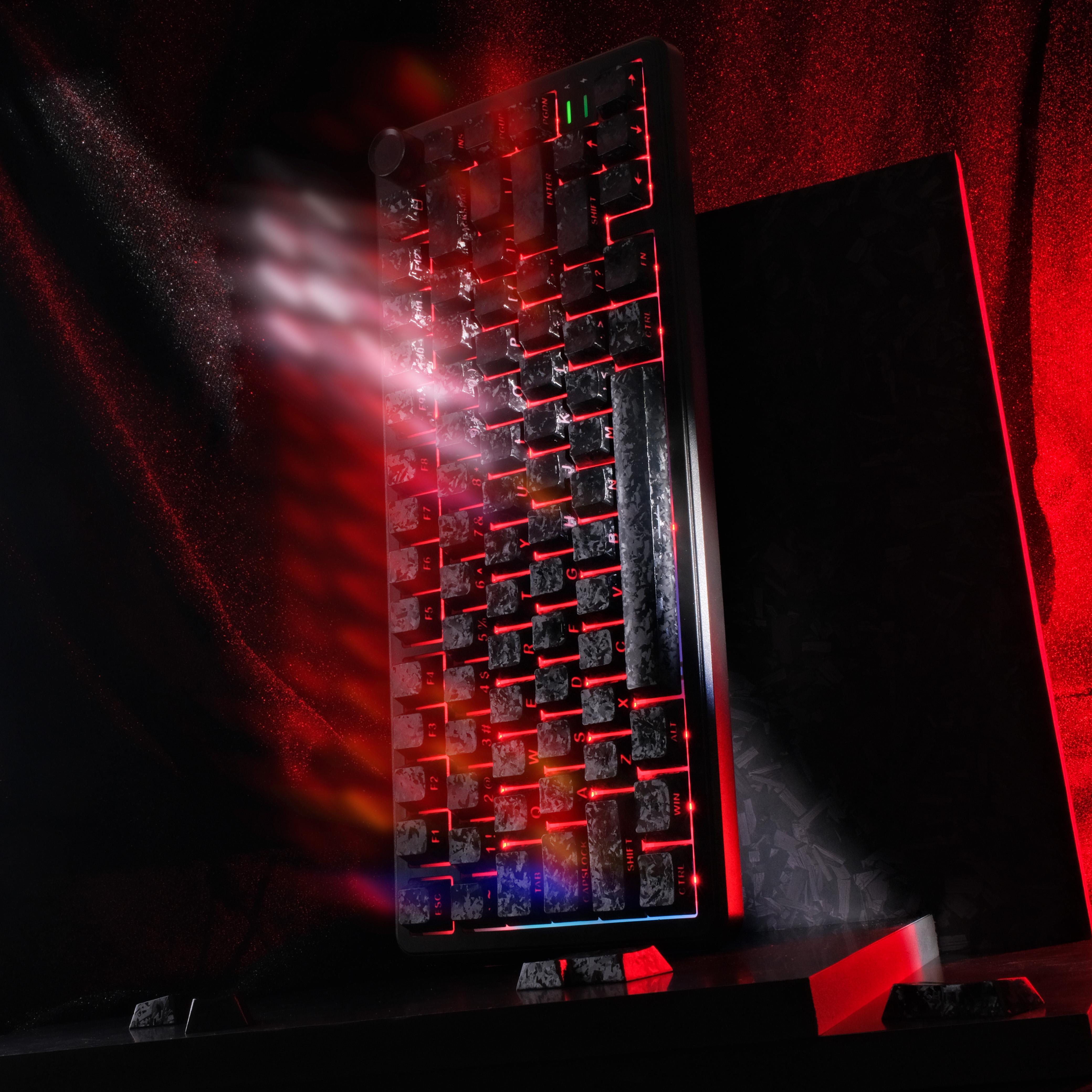 Dig Aura Forged Carbon-Look Cherry Profile Keycaps Set 142-key keycap set（only keycap, not include a keyboard）