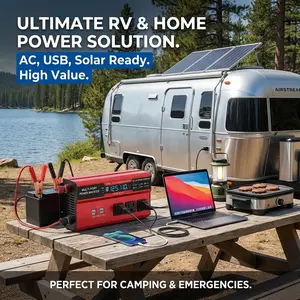 5000W Peak Pure Sine Wave Car Inverter, 12V/24V to 110V/220V, Aviation Aluminum Case, Silent Cooling, Full Protection, Compatible with Computers, Ideal for Truckers, Camping, Silentcooling