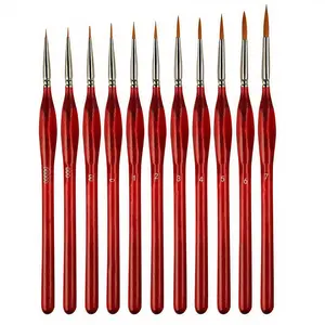 11 Piece Watercolor Liner Brush Set, Nylon Hair Brushes for Oil Acrylic Watercolor Painting, Ideal for School and Artistic Use