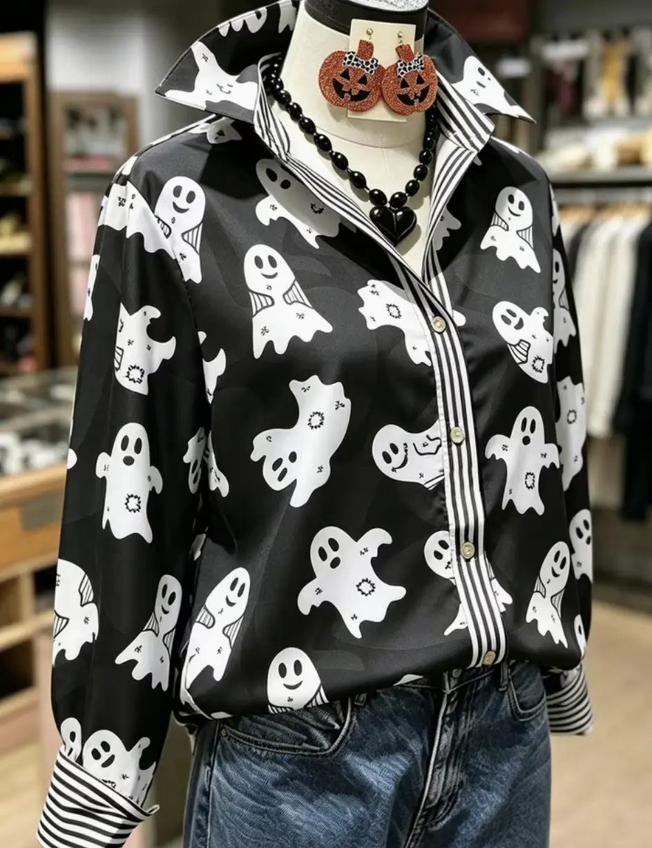 Ghost Womens Halloween Blouse