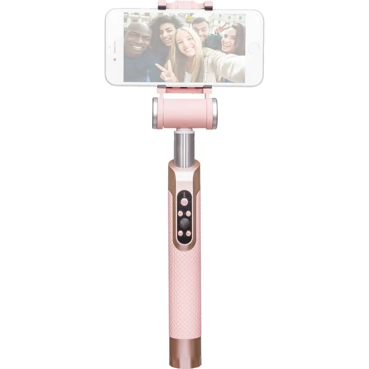 Pictar Smart Smartphone Monopod Selfie Stick - Rechargeable Battery, Wireless Remote, Android Compatible, Millennial Pink, Handle, Accessories