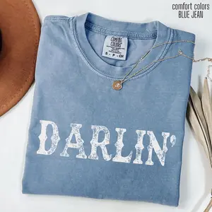 Comfort Colors Comfort Colors DARLIN' Tshirt, Country Girl Shirts, Nashville Tee, Vintage Cowgirl , Funny Western