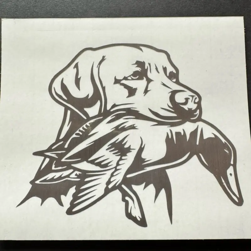 Animal Duck Dog Automotive Vinyl Decal - Made-to-Order Premium Custom Color Vinyl Truck Accessories, Car Exterior Decoration, 1-3 Days Processing Time, Includes Tape, Permanent Adhesive (Refund Only for Intact Returns; No Refund for Incorrect Application)