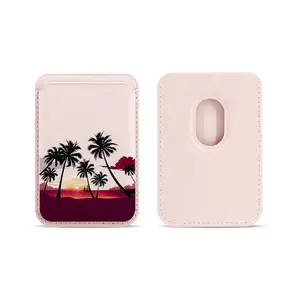 Sunset Palm Tree Pattern Card Holder Magnetic, MagSafe Wallet Case, compatible with iPhone 17/16/15/14/13/12/11, Waterproof, Shockproof, Scratch-resistant