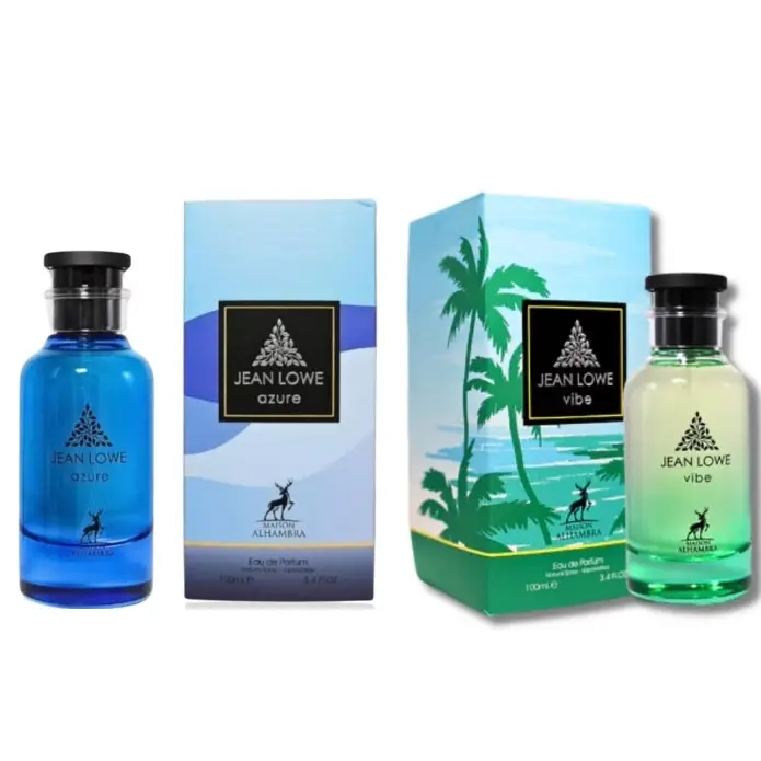 Jean Lowe Azure & Vibe 3.4 fl oz Each Unisex Fragrance Multi-Pack, Mini Set Value Bundle Combo, Mini Set Unisex Fragrance