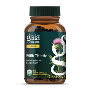 Gaia Herbs Milk Thistle Gummies - Herbal Supplement with Antioxidant Properties for Liver Health & Liver Detox - Lemon Flavored - 60 Vegan Gummies