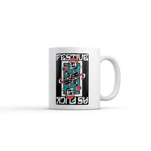 Festive As F*ck Mug Funny Sarcastic Christmas Graphic Coffee Cup - 11oz Funny Coffee Mugs Ceramic Printed Drinkware Cup