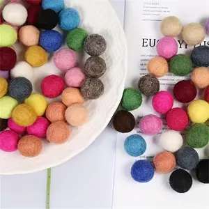 Random Color Wool Ball (10pcs), Colorful Wool Ball, Diy Craft Supplies for Hair Accessories, Earrings, Wreath, Handmade Craft Supplies