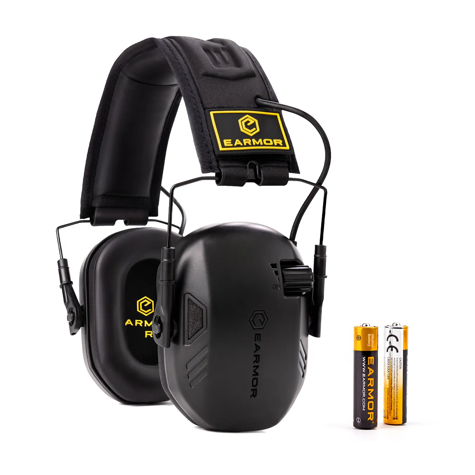 EARMOR Electronic Hearing Protection M336 Ear Muffs - 25dB NRR, Active Electronic Muff with 5X Ambient Amplification, Instant 0.001s Compression, IPX7 Waterproof, Slim Tactical Fit for Shooting & Hunting
