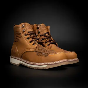 Patriot 6" Moc Toe Ankle Short Work Boots- Lightweight, Full Grain Leather, Oil & Water Resistant, Dual Density Sole, Ideal for All-Around Work