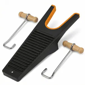 Heavy Duty Boot Jack with 2 Boot Hooks – No Bending Boot Remover for Cowboy & Work Boots, Anti-Slip Stable Design