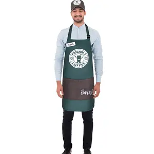 Barista Costume Set For Adults - Adjustable Coffee Shop Apron, Cap with Name Tag - Boys Costume For Role Play ,Theme Party & Cosplay