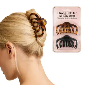 2 Counts Octopus Claw Hair Clips for Women, Strong Hold Easy Use Clips for Thick Hair, Everyday Styling Accessories for Daily Use in Shower Office