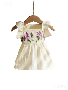 Pet Clothes Dog Cat Rabbit Embroidery Sleeveless Dress Cute Comfortable Yorkshire Terrier Maltese Teddy Bichon Bear Pomeranian Bulldog For Daily Use A212