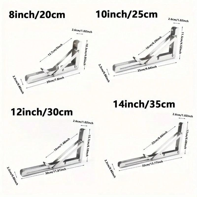 TAIMASI Heavy-Duty Folding Shelf Brackets - Space-Saving Wall-Mounted Design For Tables & Workbenches | Includes Mounting Screws - Seasonal Solution For: • Labor Day Workshop Upgrades • Thanksgiving Extra Serving Space • Christmas Gift For DIY Enthusiasts