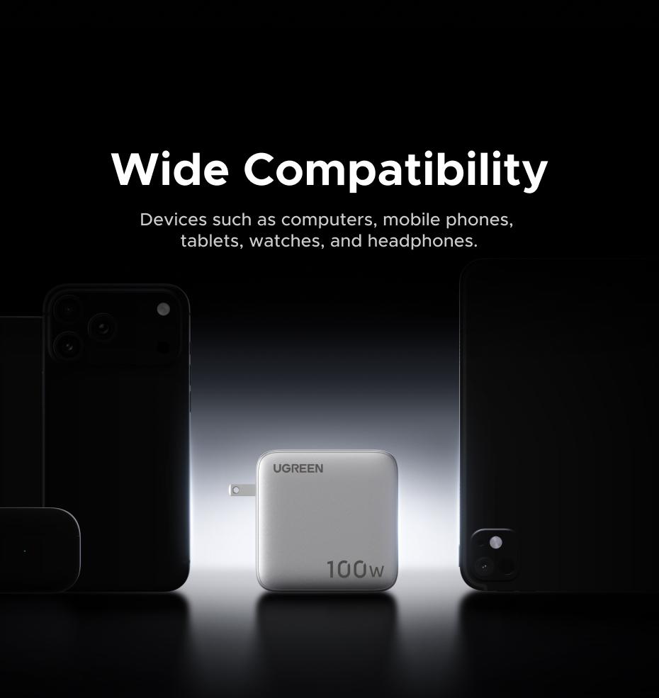 [LIVE ONLY]UGREEN Nexode Pro 100W GaN USB C Charger, 5-Port Fast Type-C Wall Charger Block with Smart Display Compatible with MacBook Pro/Air, iPhone 17/16 Series, Galaxy, iPad Pro, Steam Deck