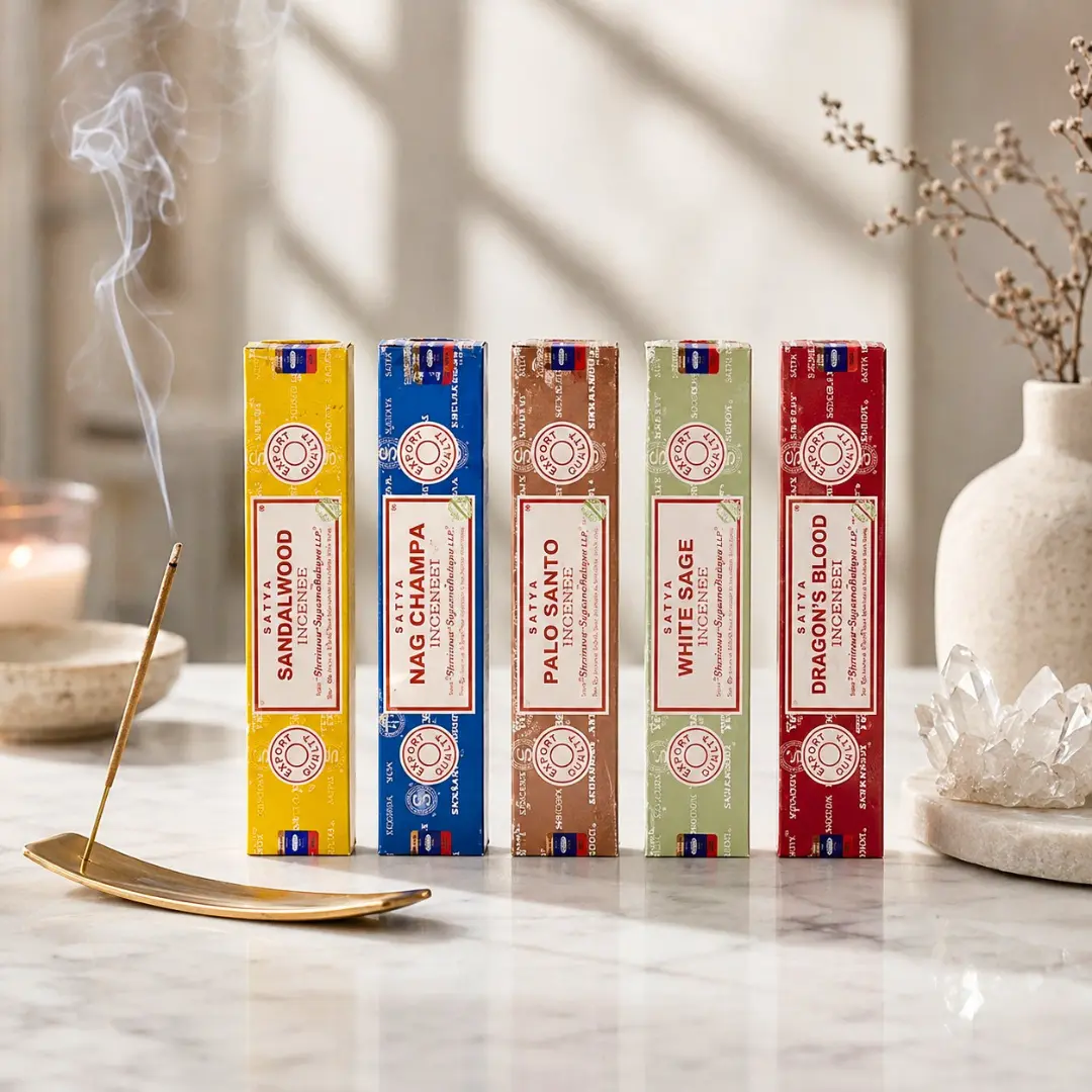 FIMENESS Satya Incense Sticks - 12 Sticks (15gm) per Box - Aromatic Scents for Success Good Luck, Protection & More - Various Aromatic Options
