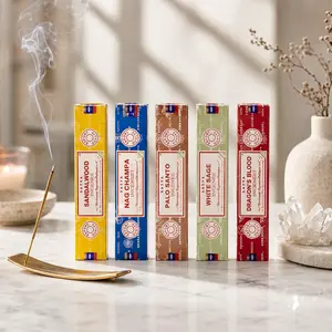 FIMENESS Satya Incense Sticks - 12 Sticks (15gm) per Box - Aromatic Scents for Success Good Luck, Protection & More - Various Aromatic Options