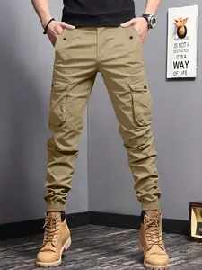 Men's High Street Work Pants Durable Wrinkle-Free Jogger Pants Versatile Everyday Commuter Casual Trousers