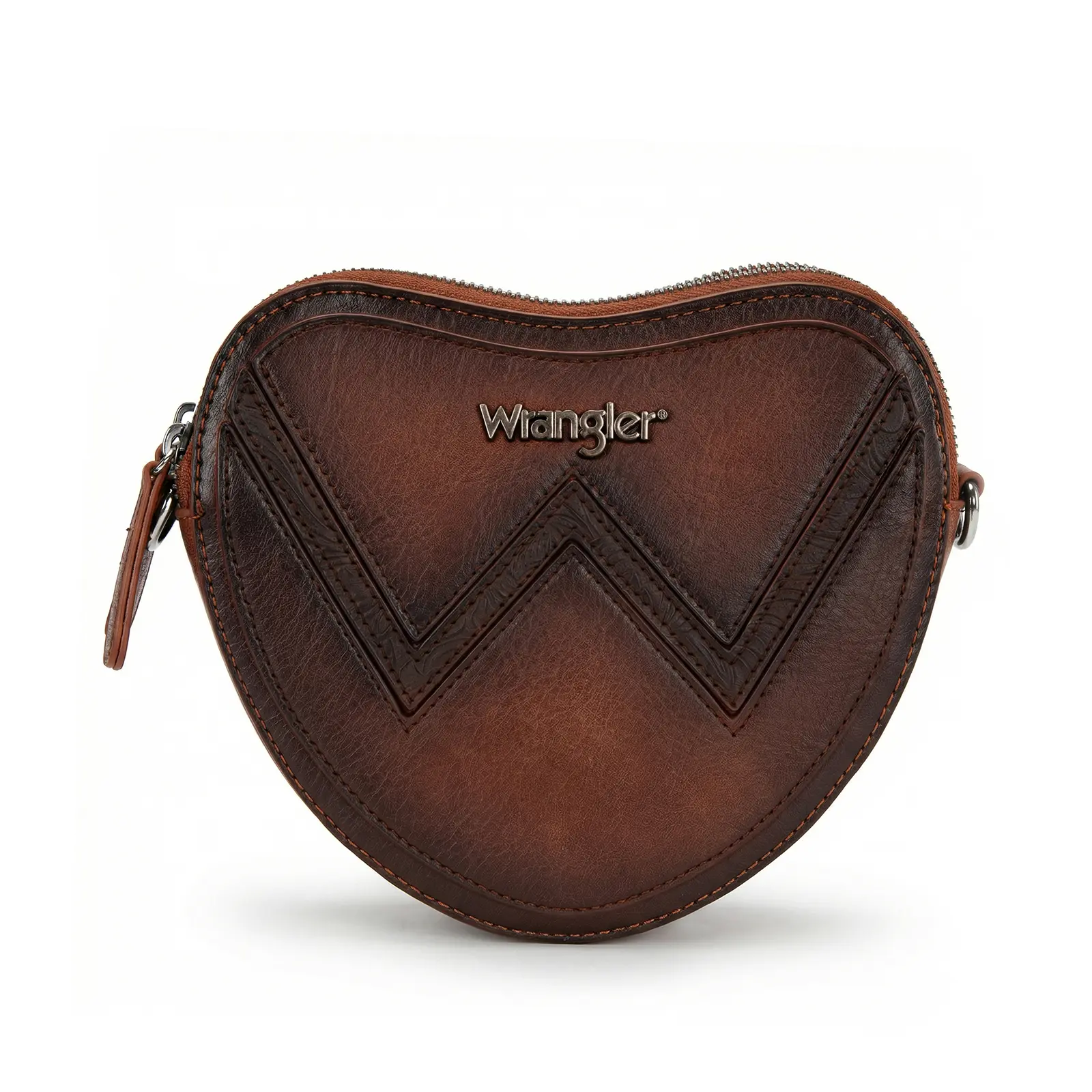 Wrangler Heart Shaped Chevron Stitch Crossbody Bag