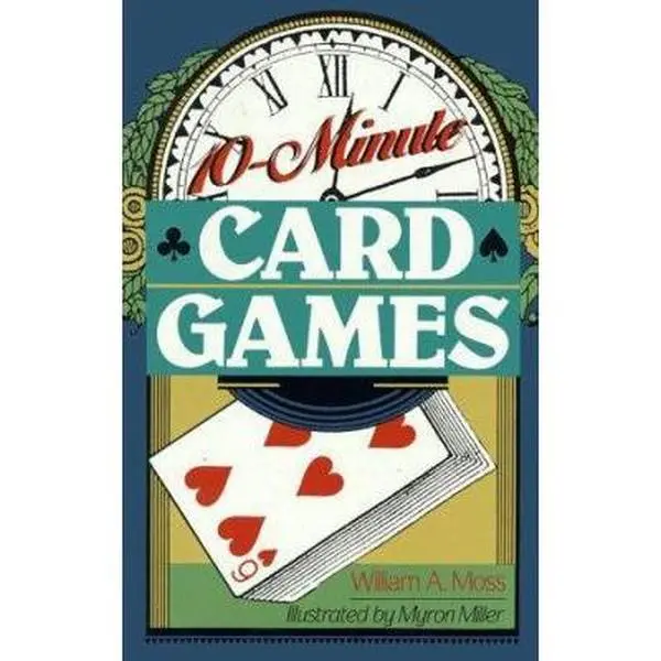 Used 10-Minute Card Games Book by William Moss - Paperback, for Black Lady, Fully Explained Rules, Illustrations Included