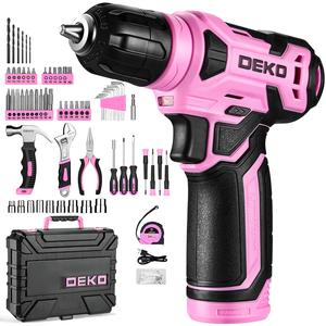 DEKO 8V Rechargeable Cordless Drill Driver Set – 126-Piece Home Tool Kit with Storage Case, DIY Power Tools for Fence Work & Furniture Assembly, Fathers Day Gift Ideas for Dad,father'sdaygifts