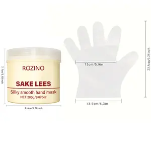 【Ten pack at a better price】ROZINO Sake Lees Silky Smooth Hand Mask - Luxurious Sake Lees Texture for Soft Smooth Hands Easy Application Not Sticky Moisturizes Skin Ideal for Daily Use