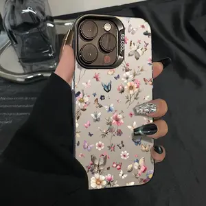 Pastel Floral & Butterfly Phone Case - Whimsical Aesthetic Protective Cover  #YGCYKHUA39