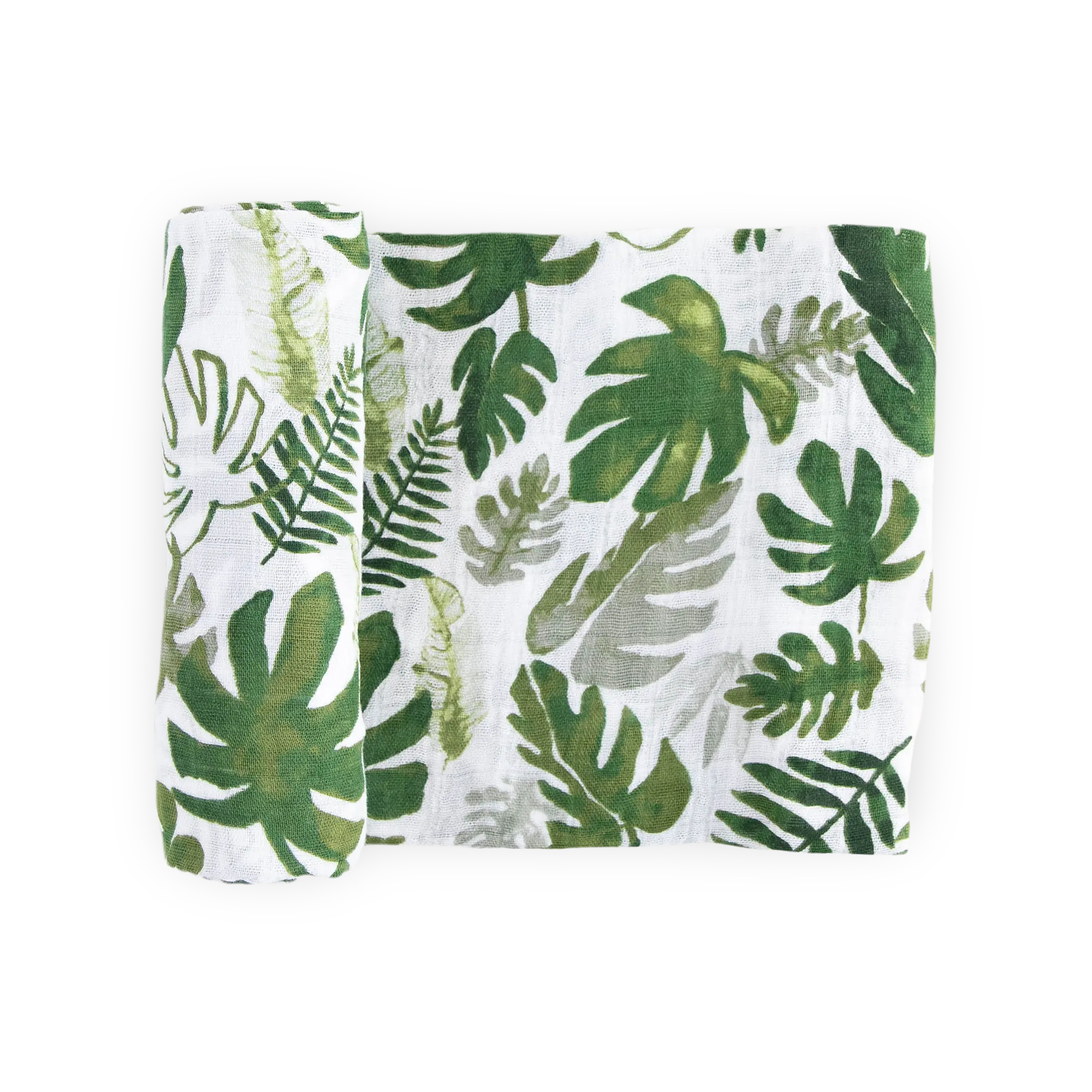 Cotton Muslin Swaddle Blanket - Tropical Leaf, Soft, Artwork-Designed, Soft Blankets, Artwork Blankets