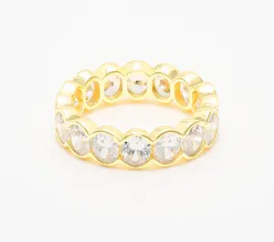Diamonique Classics Round Cut Eternity Band Ring, Sterl
