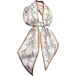 Hioyiwse Head Scarf Hair Neck Scarves For Women Purse Bag Scarfs For Handbags Silky Long Thin Satin Headscarf Fashion