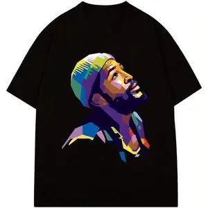 Abstract Portrait Print T-Shirt Men's Graphic T-Shirt Modern Art - Inspired T-Shirt Printed Tee Soft and Comfortable Crew Neck 100% Cotton Short Sleeve Ideal for Casual and Art - Related Events T-Shirt Menswear Top