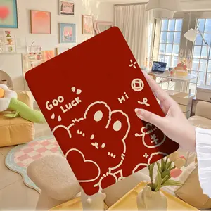 Red Protective Case for Ipad with a Built-In Pen Holder, Compatible with for ipad Models 9.7, 10.2, 10.9, 12.9, Pro 11, And 10Th Generation, Tablet Case