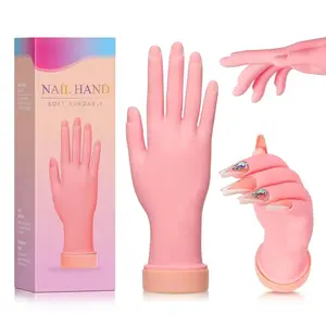 Nail Practice Hand for Acrylic Nails, Mannequin Hand for Nails Practice, Flexible Bendable Fake Hand Manicure Nail Practice Hand 1Pcs