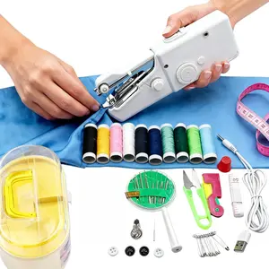 Handheld Sewing Machine, Portable Mini Sewing Cordless Machine, DIY clothing-making tools with Sewing Kit & Storage Box, Small Manual and Electric Sewing Machines for Household Use, for Beginners, DIY, Home, Travel, Quick Clothing Repairs Easy to use