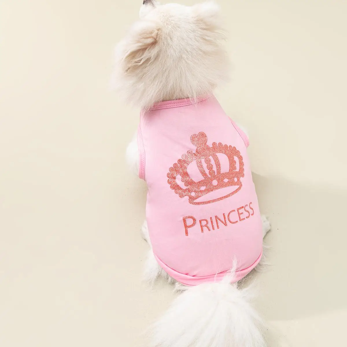Crown & Princess Letter Pattern Sleeveless Dogs T-Shirt, Breathable Dogs Vest, Summer Cool Pets Clothing for Small Dogs/Cats, Fashionable Dogs Clothes