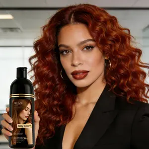 SHEANO Classic Burgundy Red】 3-in-1 Color-Depositing Shampoo, Reveal Stunning Hair Color! Infused with nourishing ginseng extract, it repairs hair while coloring. Trendy Burgundy red shade delivers vibrant color with gentle, hypoallergenic formula