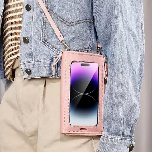 Women’s Anti-Theft Crossbody Phone Bag with Touch Screen Pocket Mini Shoulder Wallet for Travel & Daily Use