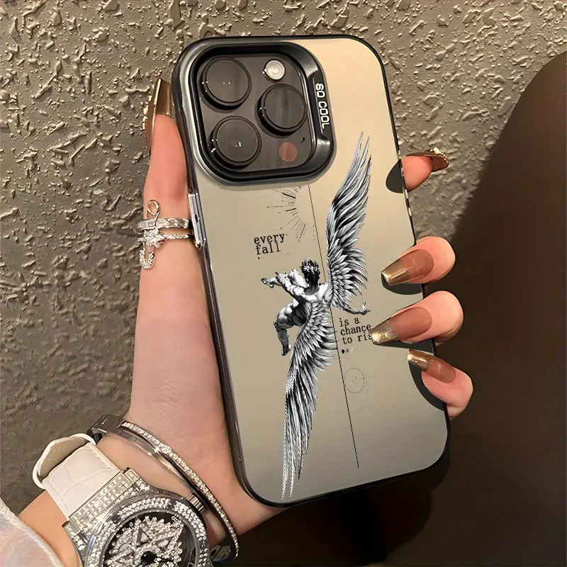 Trendy Phone Case Cover Featuring a Fallen Angels Aesthetic, Designed for Iphone Models 16, 11, 15, 14, 13, And 12 Pro Max Plus. It Showcases Greek Mythology Culture And Is Impact-Resistant, Making It a Great Art Gift for Birthdays for Women, Men, And Tee