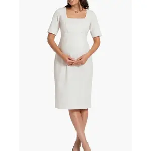 Seraphine - Fauna Tweed Maternity Dress - White