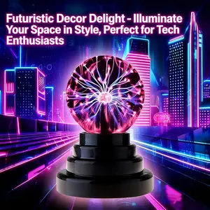 USB Magic Static Ion Ball Lamp, Touch Plasma Ball Night Light, Atmosphere Lighting, USB Powered, Ideal for Bedroom Living Room, Birthday Gift