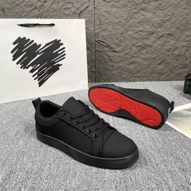 BlackGermanTrainingShoesSneakersNewRetroShoesClassicRedSoleLetterCasualSportsShoesMen'sShoes