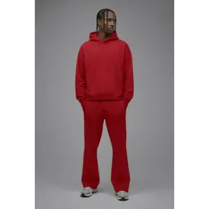 410 Oversized Cropped Hoodie - Red