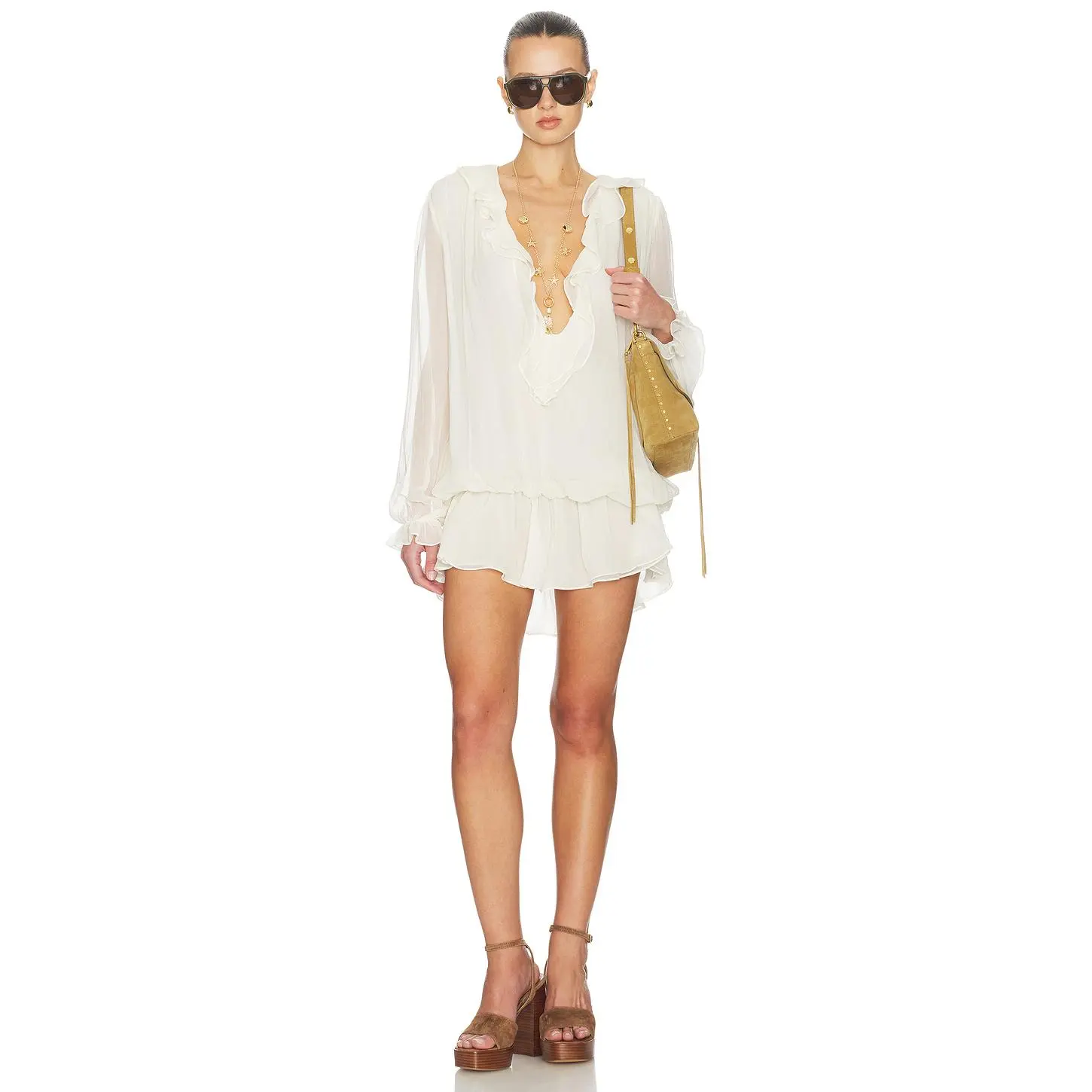 Tularosa Soca Mini Dress in Ecru